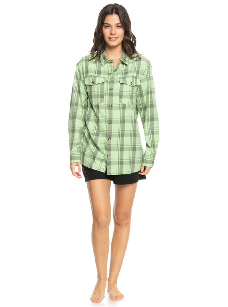 Roxy Let It Go Flannel Long Sleeve Tops | 46528-SMUW