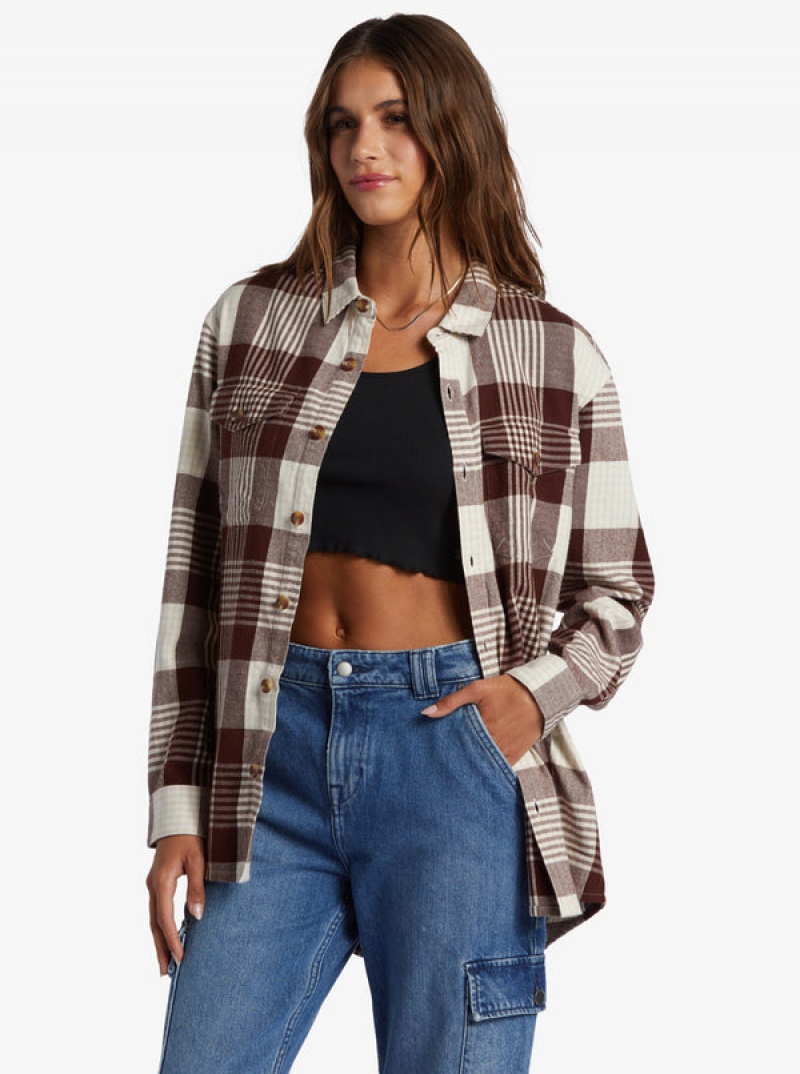 Roxy Let It Go Flannel Long Sleeve Tops | 96327-GFYJ