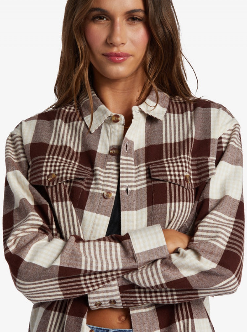 Roxy Let It Go Flannel Long Sleeve Tops | 96327-GFYJ