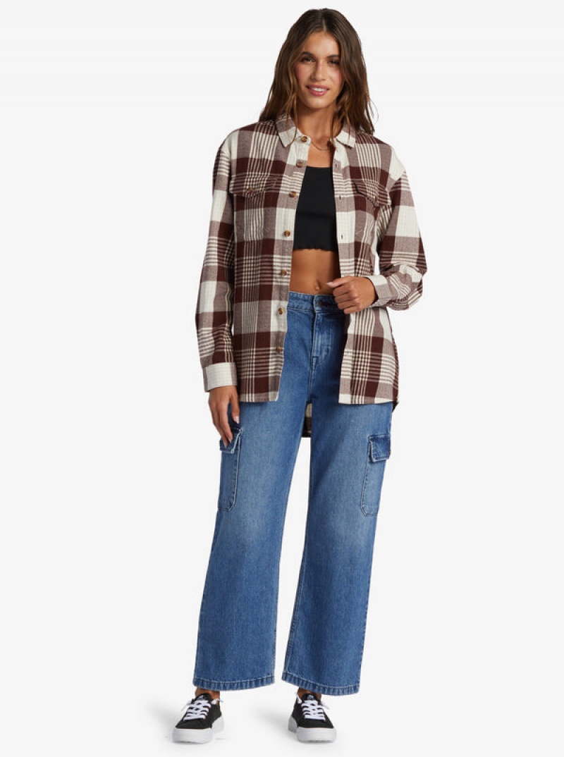 Roxy Let It Go Flannel Long Sleeve Tops | 96327-GFYJ