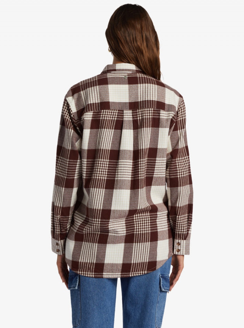 Roxy Let It Go Flannel Long Sleeve Tops | 96327-GFYJ