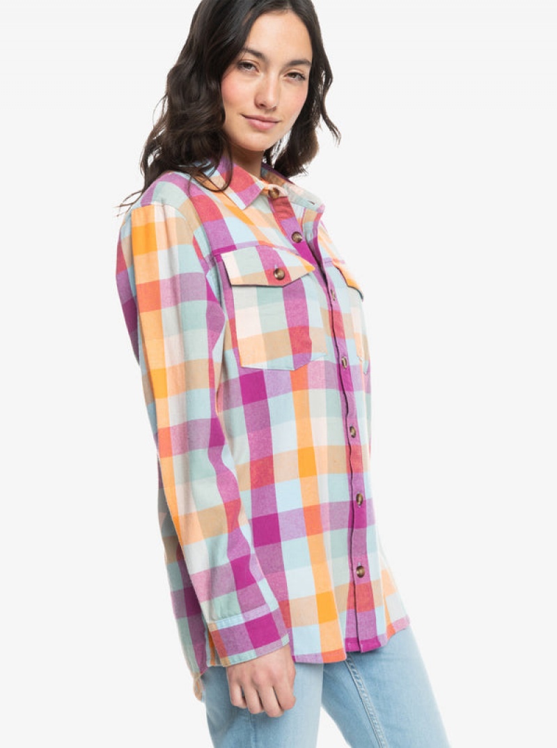 Roxy Let It Go Flannel Long Sleeve Tops | 97516-HICW