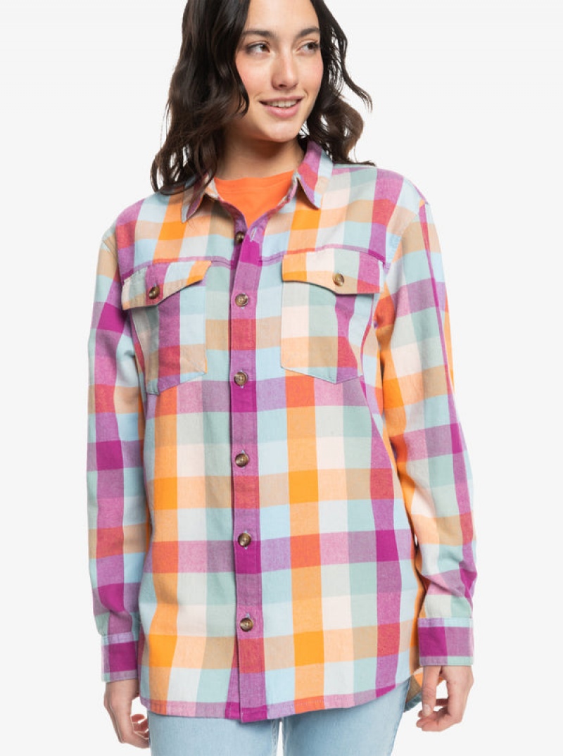 Roxy Let It Go Flannel Long Sleeve Tops | 97516-HICW