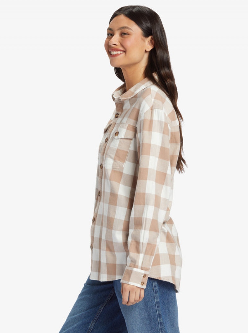 Roxy Let It Go Long Sleeve Flannel Tops | 67108-DMBX