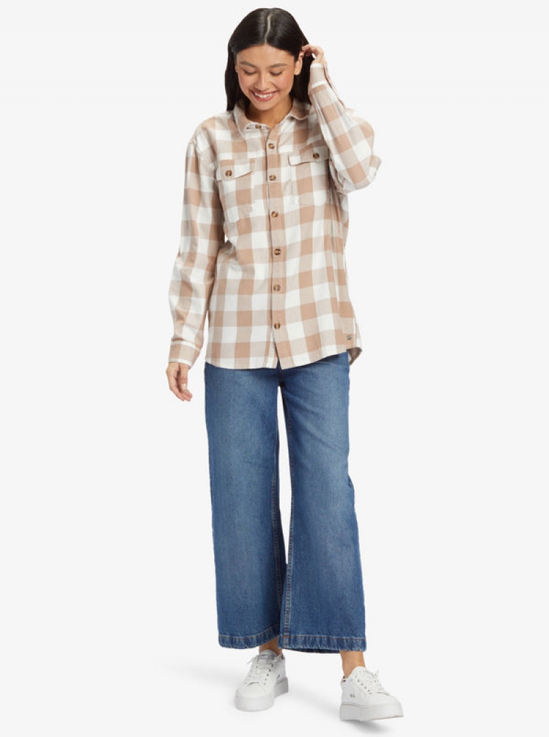 Roxy Let It Go Long Sleeve Flannel Tops | 67108-DMBX