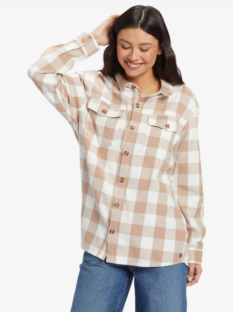 Roxy Let It Go Long Sleeve Flannel Tops | 67108-DMBX