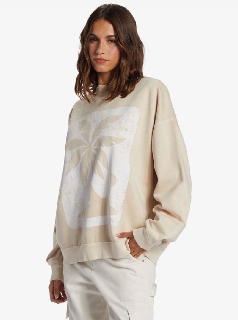 Roxy Lineup Oversized Crew Neck Hoodie | 59106-UIBK