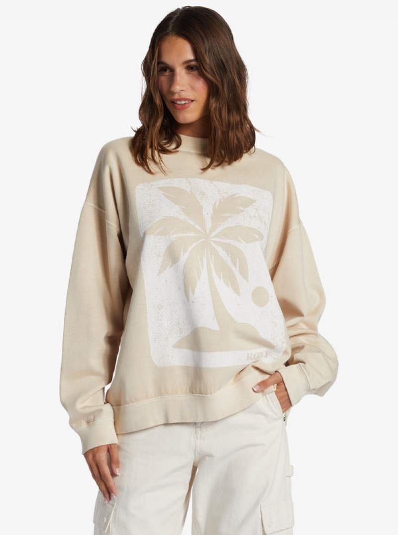 Roxy Lineup Oversized Crew Neck Hoodie | 59106-UIBK