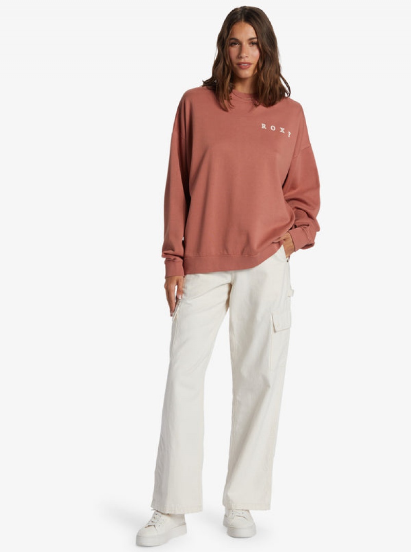 Roxy Lineup Oversized Crew Neck Hoodie | 62175-AFJG