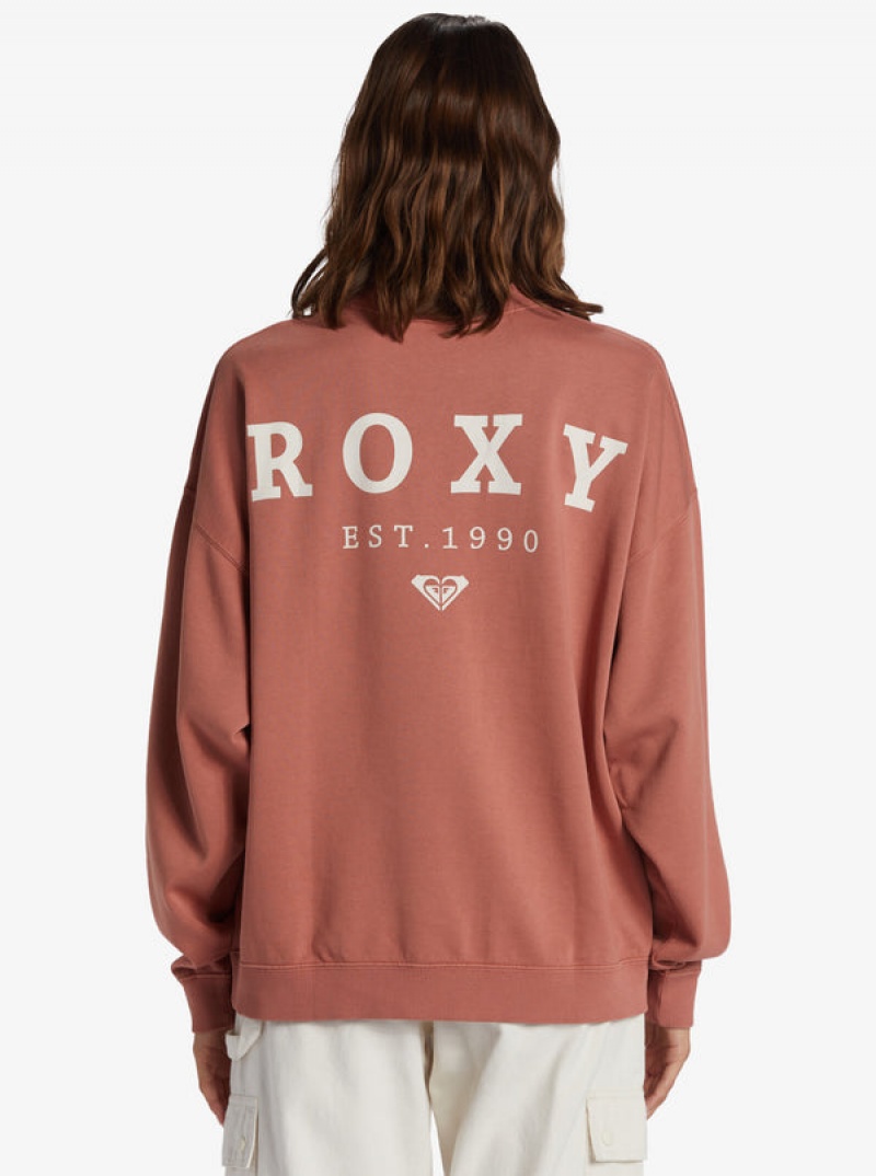 Roxy Lineup Oversized Crew Neck Hoodie | 62175-AFJG