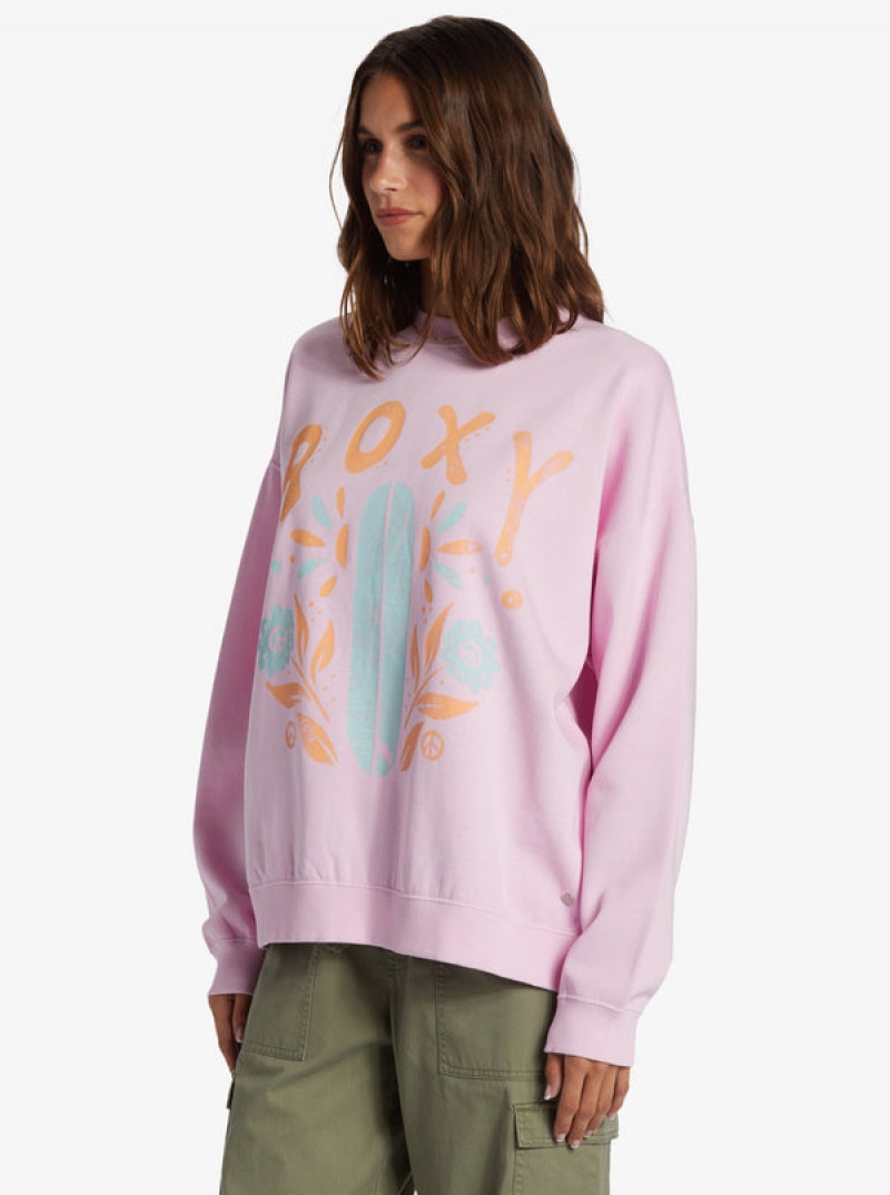 Roxy Lineup Oversized Crew Neck Hoodie | 83547-WXHM