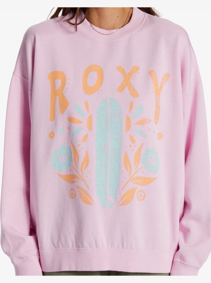 Roxy Lineup Oversized Crew Neck Hoodie | 83547-WXHM