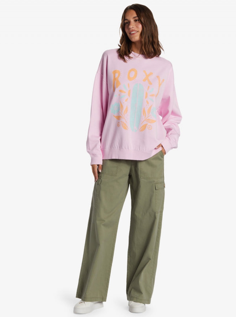 Roxy Lineup Oversized Crew Neck Hoodie | 83547-WXHM