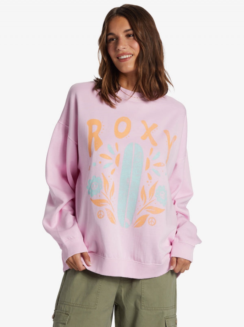 Roxy Lineup Oversized Crew Neck Hoodie | 83547-WXHM