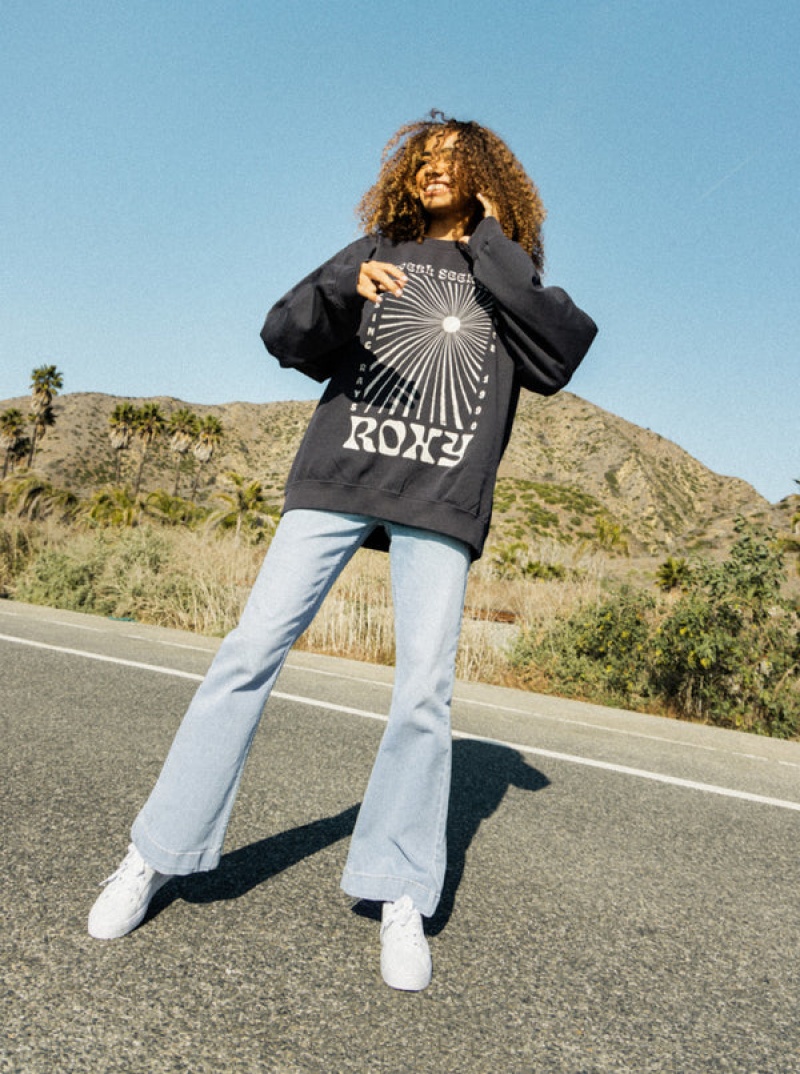 Roxy Lineup Oversized Crew Neck Hoodie | 08759-QXDP