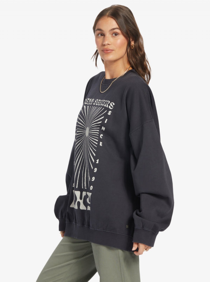 Roxy Lineup Oversized Crew Neck Hoodie | 08759-QXDP