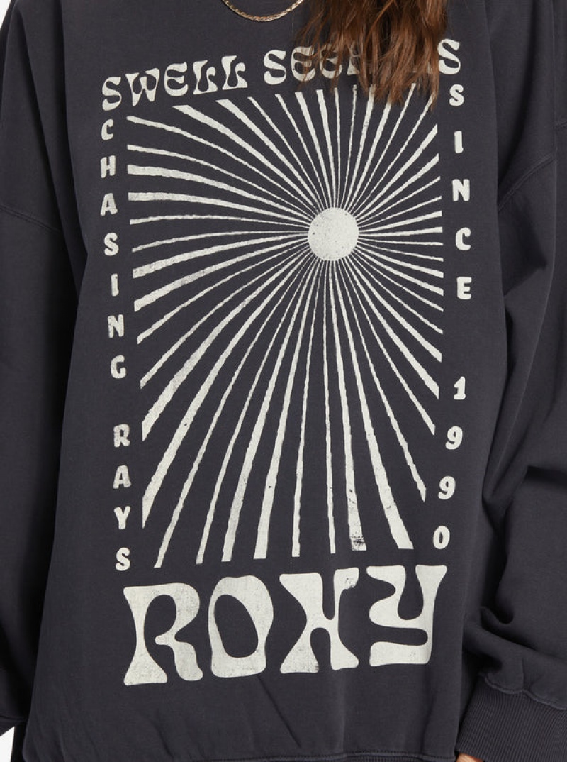 Roxy Lineup Oversized Crew Neck Hoodie | 08759-QXDP