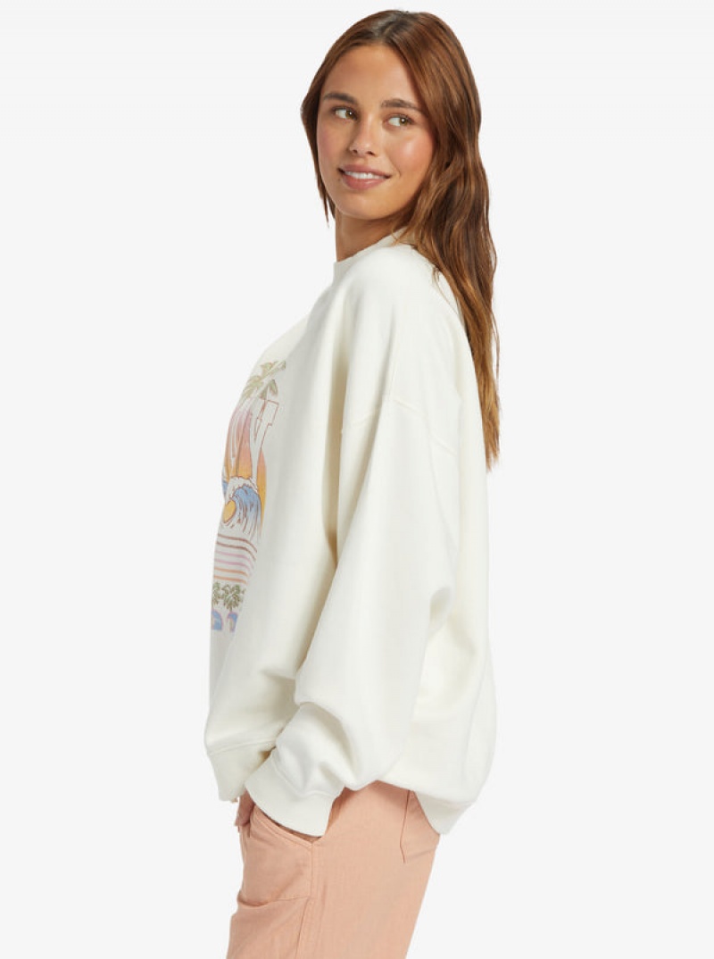 Roxy Lineup Oversized Crew Neck Hoodie | 42896-TXBY