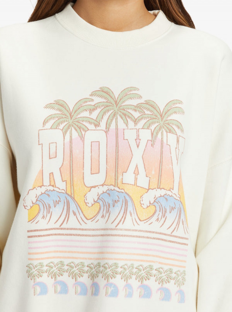 Roxy Lineup Oversized Crew Neck Hoodie | 42896-TXBY