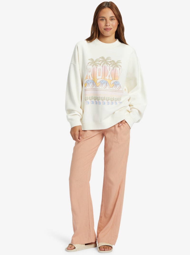 Roxy Lineup Oversized Crew Neck Hoodie | 42896-TXBY