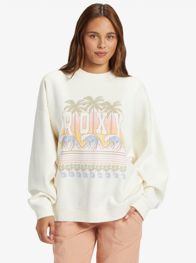 Roxy Lineup Oversized Crew Neck Hoodie | 42896-TXBY