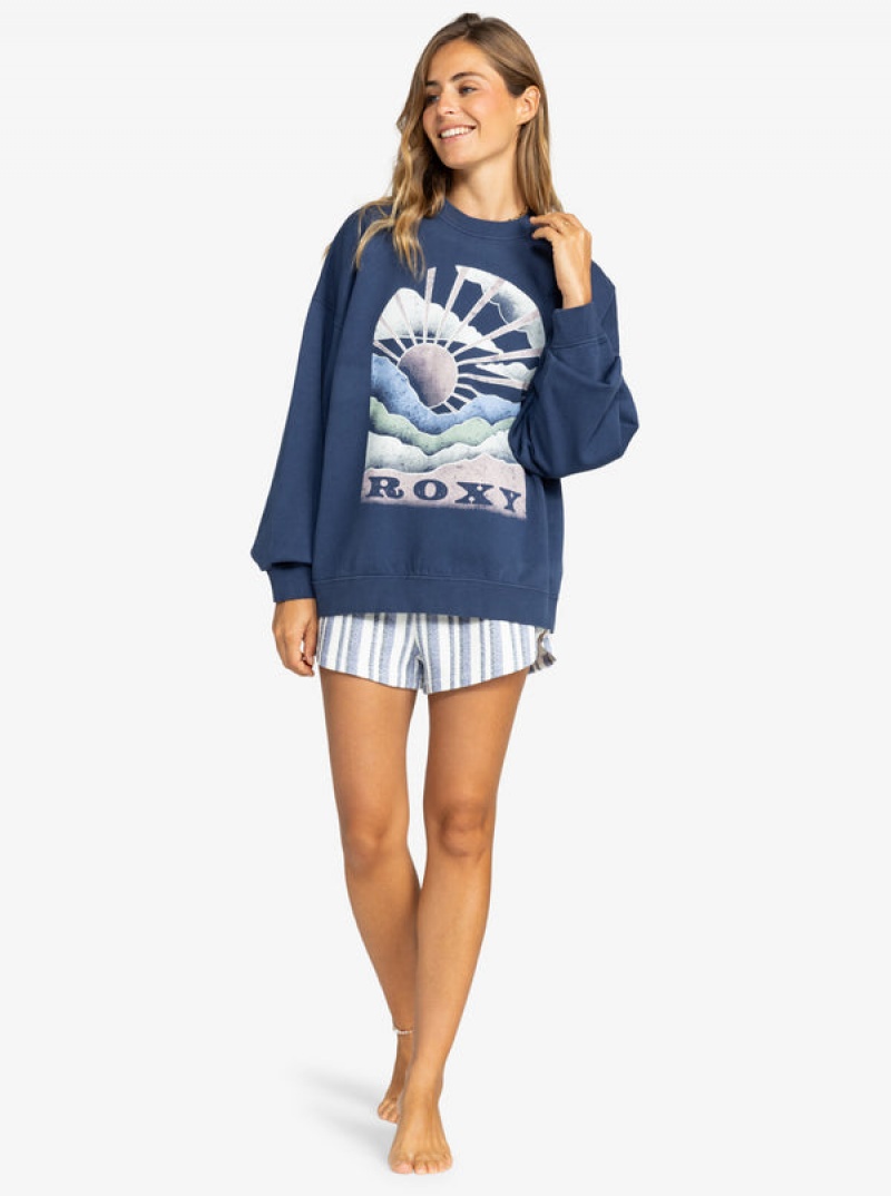 Roxy Lineup Oversized Crew Neck Loungewear | 34780-DUCN