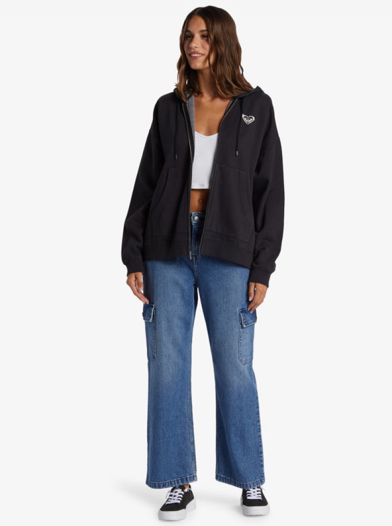 Roxy Lineup Oversized Zip-Up Hoodie | 45073-WCZO