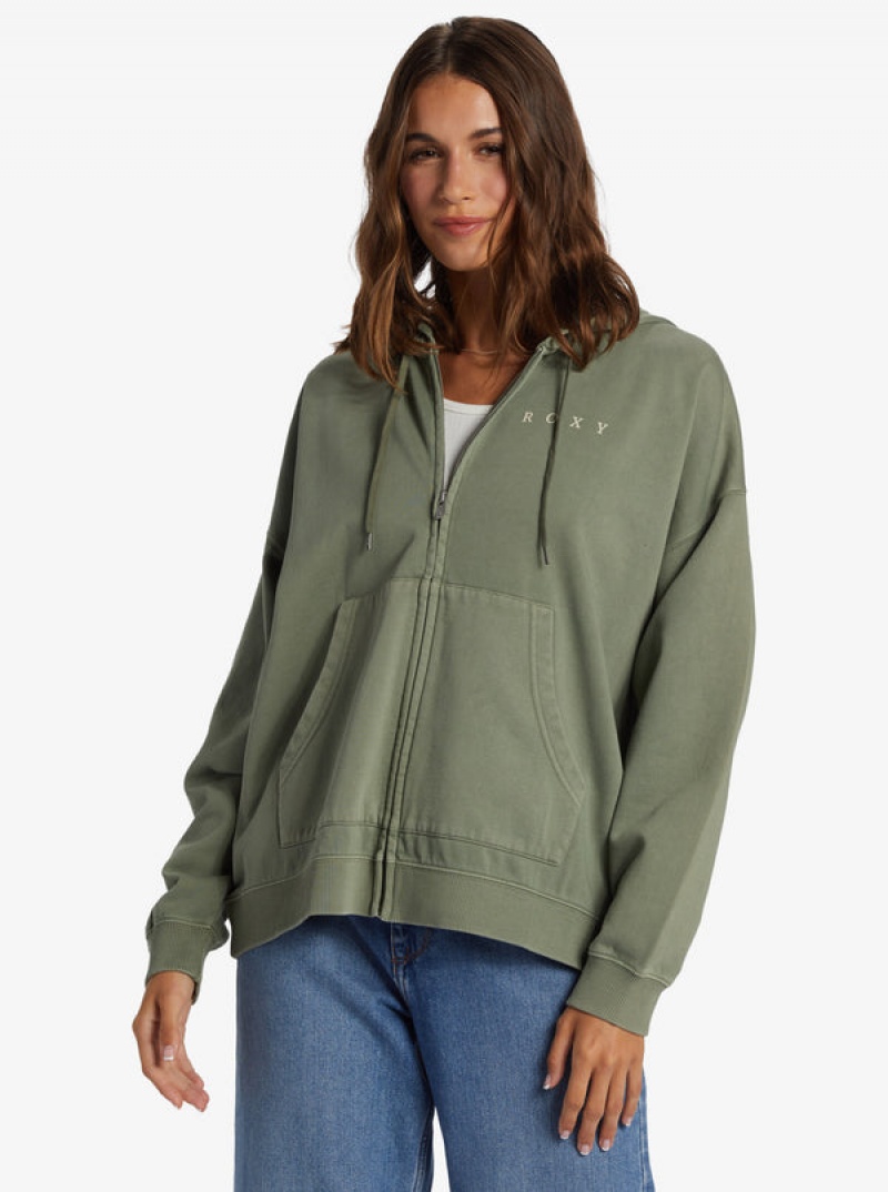 Roxy Lineup Oversized Zip-Up Hoodie | 53071-MESI