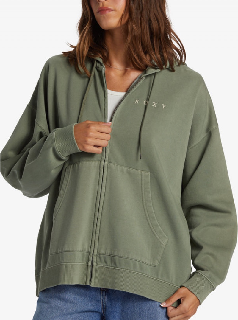 Roxy Lineup Oversized Zip-Up Hoodie | 53071-MESI