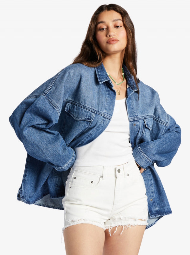 Roxy Main Character Denim Jackets | 19074-KNWO