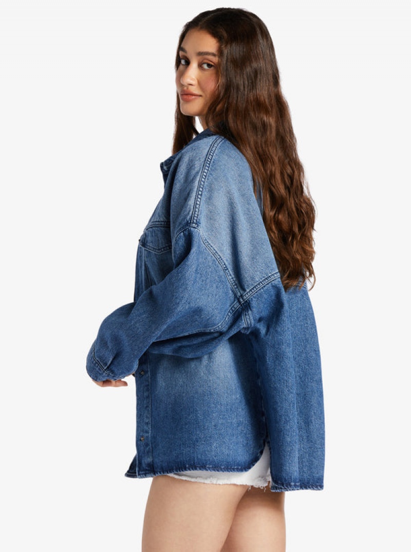 Roxy Main Character Denim Jackets | 19074-KNWO