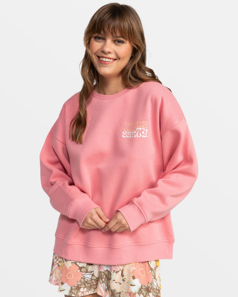 Roxy Morning Hike Crew Neck Hoodie | 92843-BEKQ