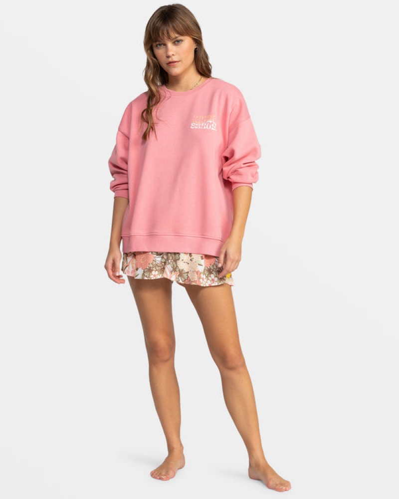 Roxy Morning Hike Crew Neck Hoodie | 92843-BEKQ