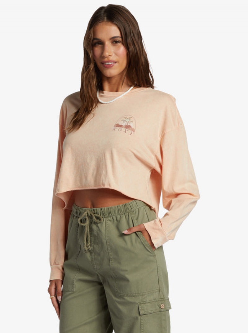 Roxy Palm Arcana Cropped Oversized Long Sleeve Hoodie | 75824-UARD