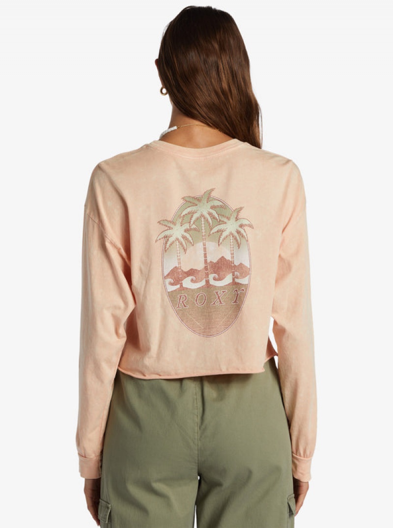 Roxy Palm Arcana Cropped Oversized Long Sleeve Hoodie | 75824-UARD