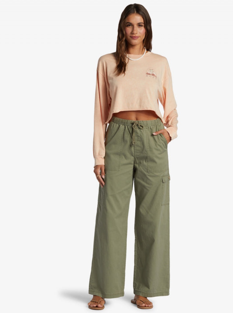 Roxy Palm Arcana Cropped Oversized Long Sleeve Loungewear | 28359-MXTO