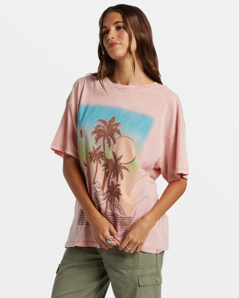 Roxy Palm Springs Oversized T-shirts | 17965-SIGV