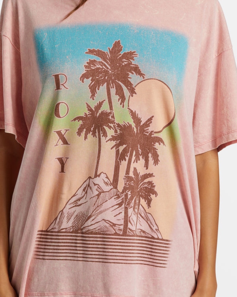 Roxy Palm Springs Oversized T-shirts | 17965-SIGV