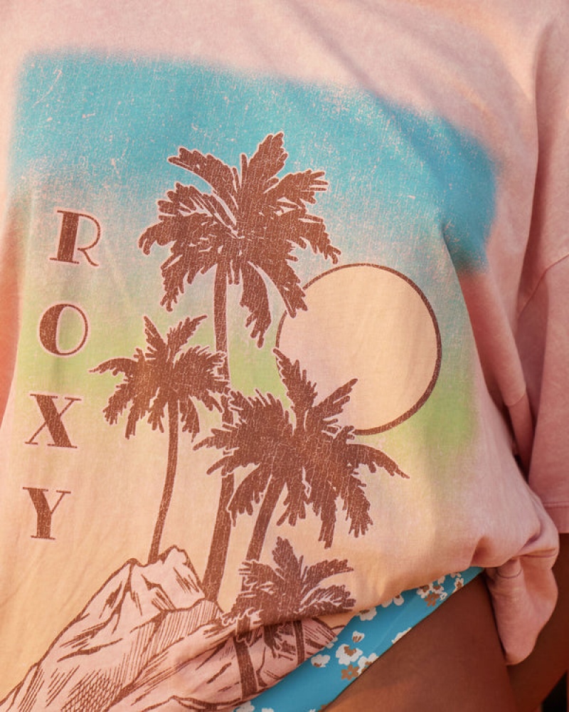 Roxy Palm Springs Oversized T-shirts | 17965-SIGV