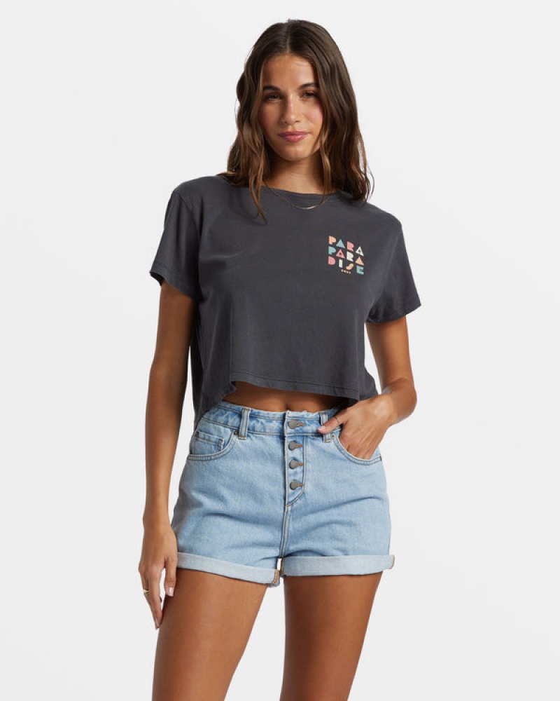 Roxy Para Paradise Cropped T-shirts | 76923-AUKQ