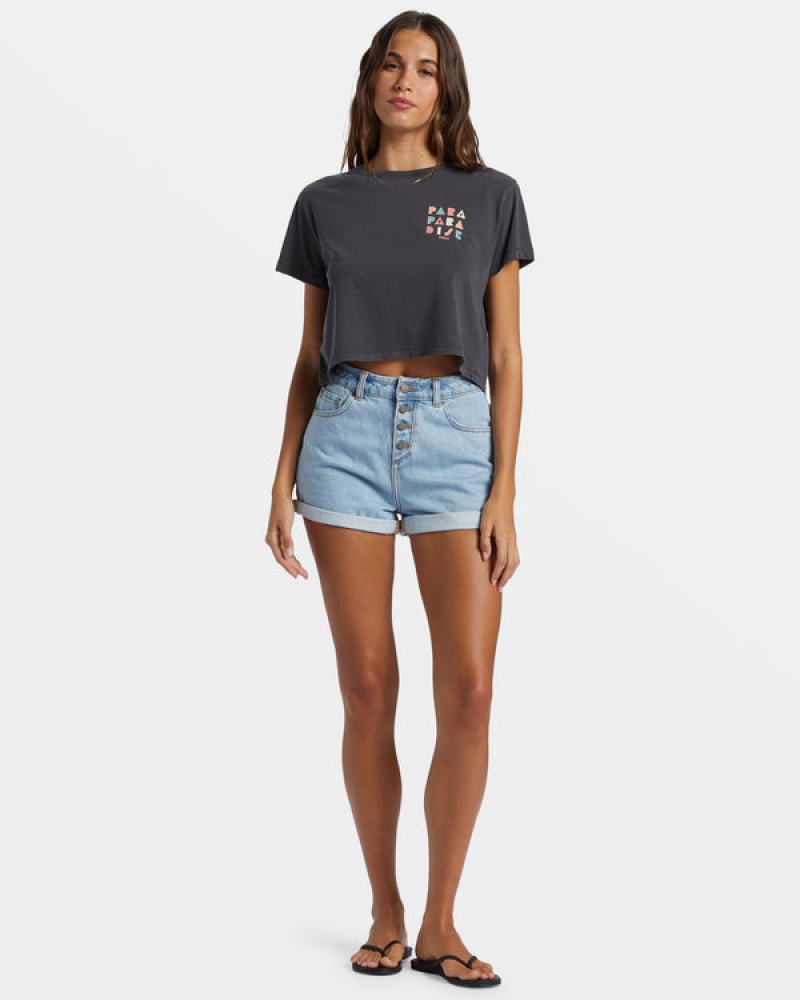 Roxy Para Paradise Cropped T-shirts | 76923-AUKQ