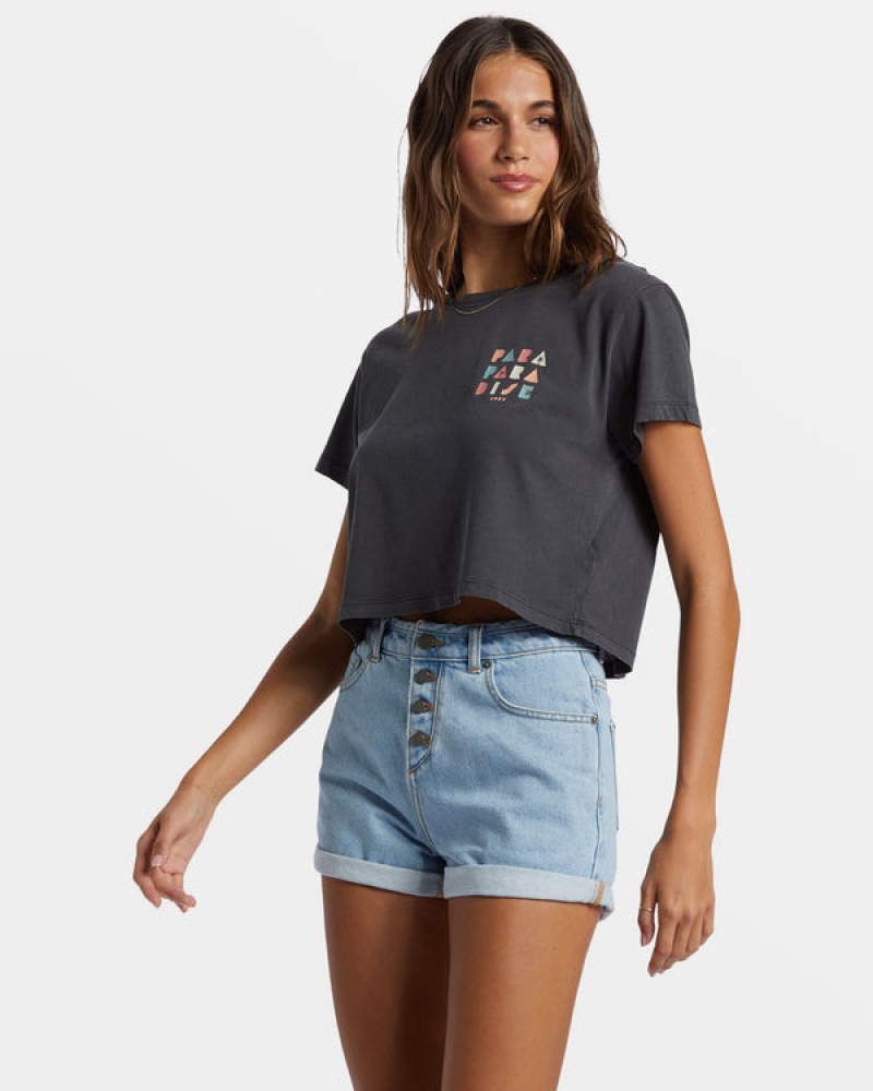 Roxy Para Paradise Cropped T-shirts | 76923-AUKQ