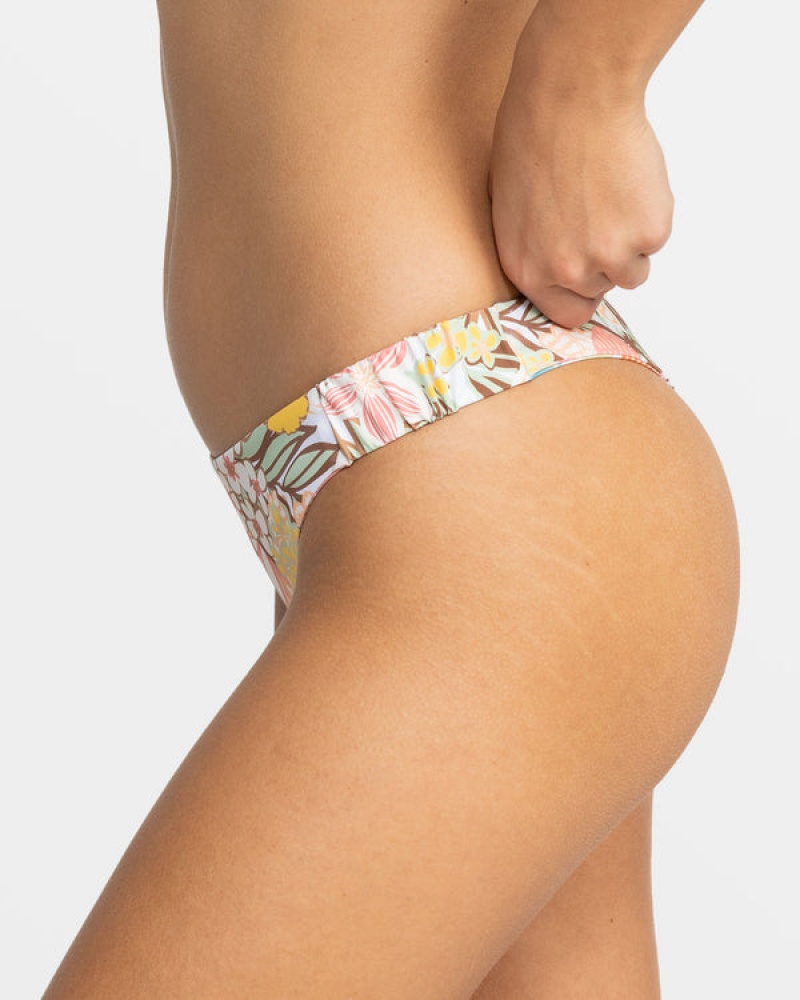 Roxy Playa Paradise Reversible Tanga Bikini Bottoms | 76821-KMHL