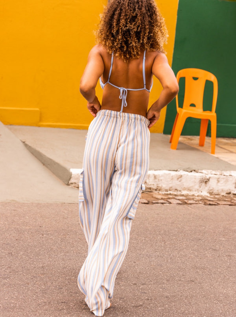 Roxy Precious High-Waist Printed Striped Cargo Pants | 23706-XZWN