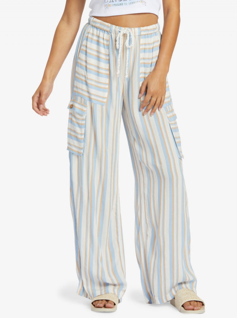 Roxy Precious High-Waist Printed Striped Cargo Pants | 23706-XZWN