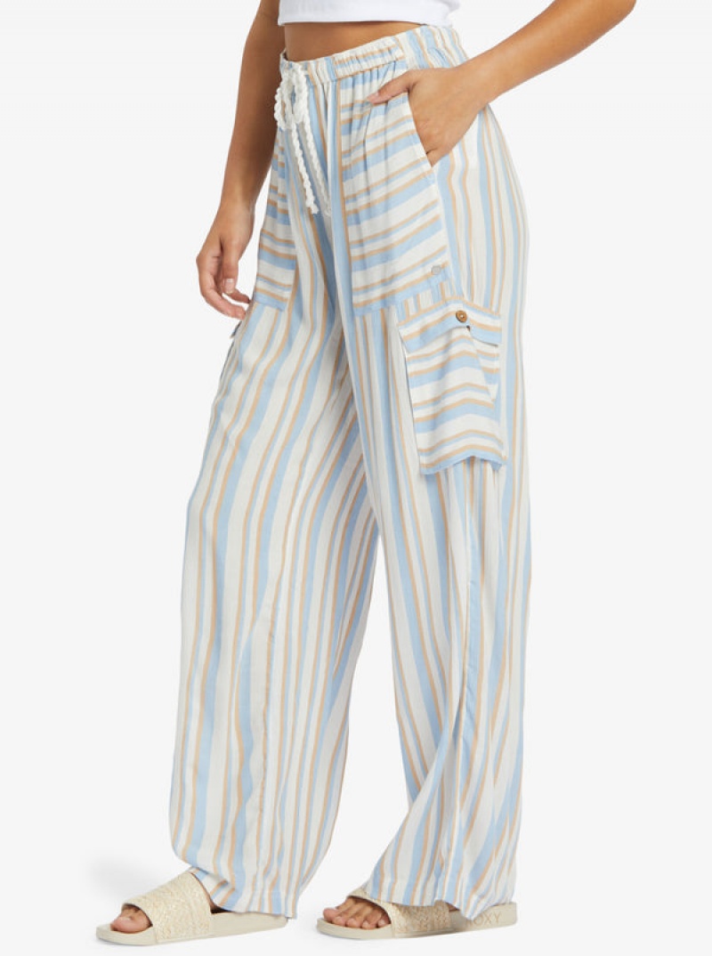 Roxy Precious High-Waist Printed Striped Cargo Pants | 23706-XZWN