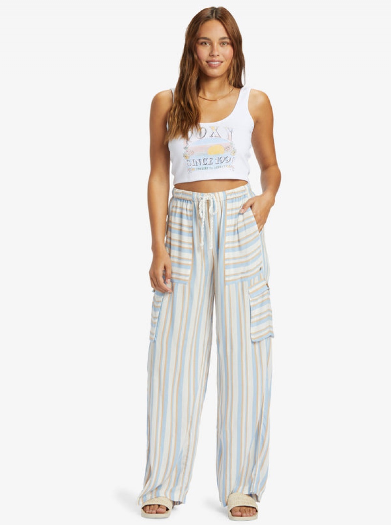 Roxy Precious High-Waist Printed Striped Cargo Pants | 23706-XZWN