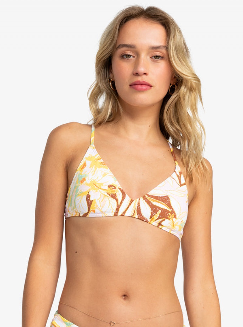 Roxy Printed Beach Classics Ba Athl Triangle Bikini Tops | 40867-IUOZ