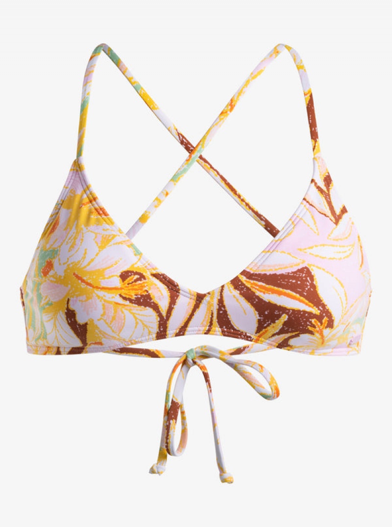 Roxy Printed Beach Classics Ba Athl Triangle Bikini Tops | 40867-IUOZ