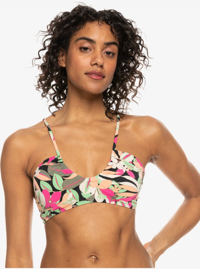 Roxy Printed Beach Classics Bra Bikini Tops | 70924-HIQZ